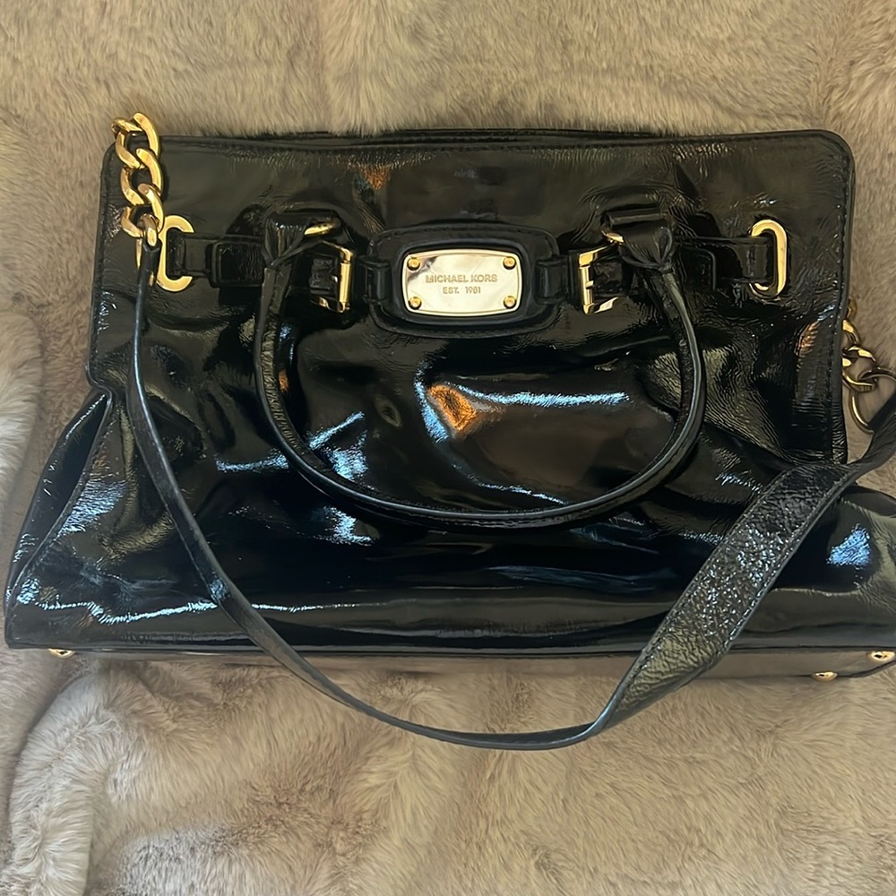 Michael Kors Black Patent Leather Bag